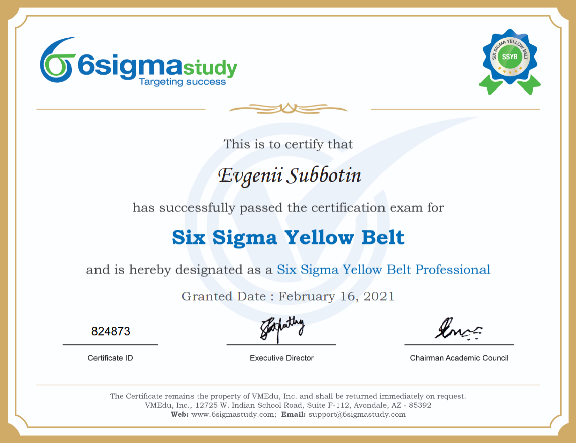Six Sigma Certification