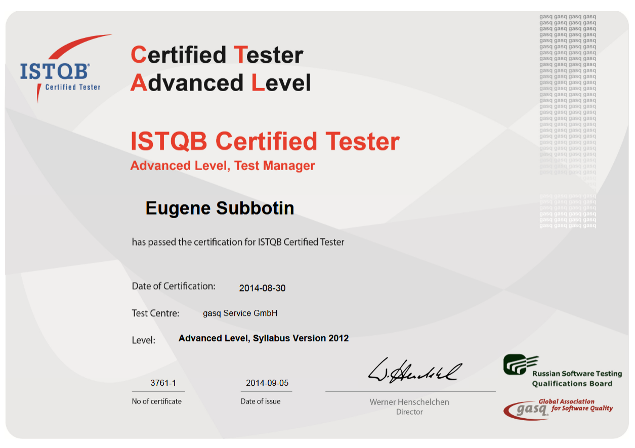 ISTQB CTAL-TM