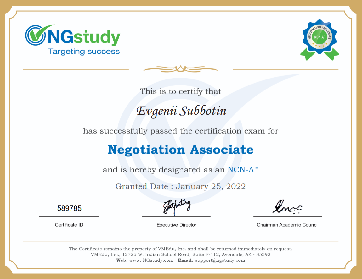 Negotiation Associate