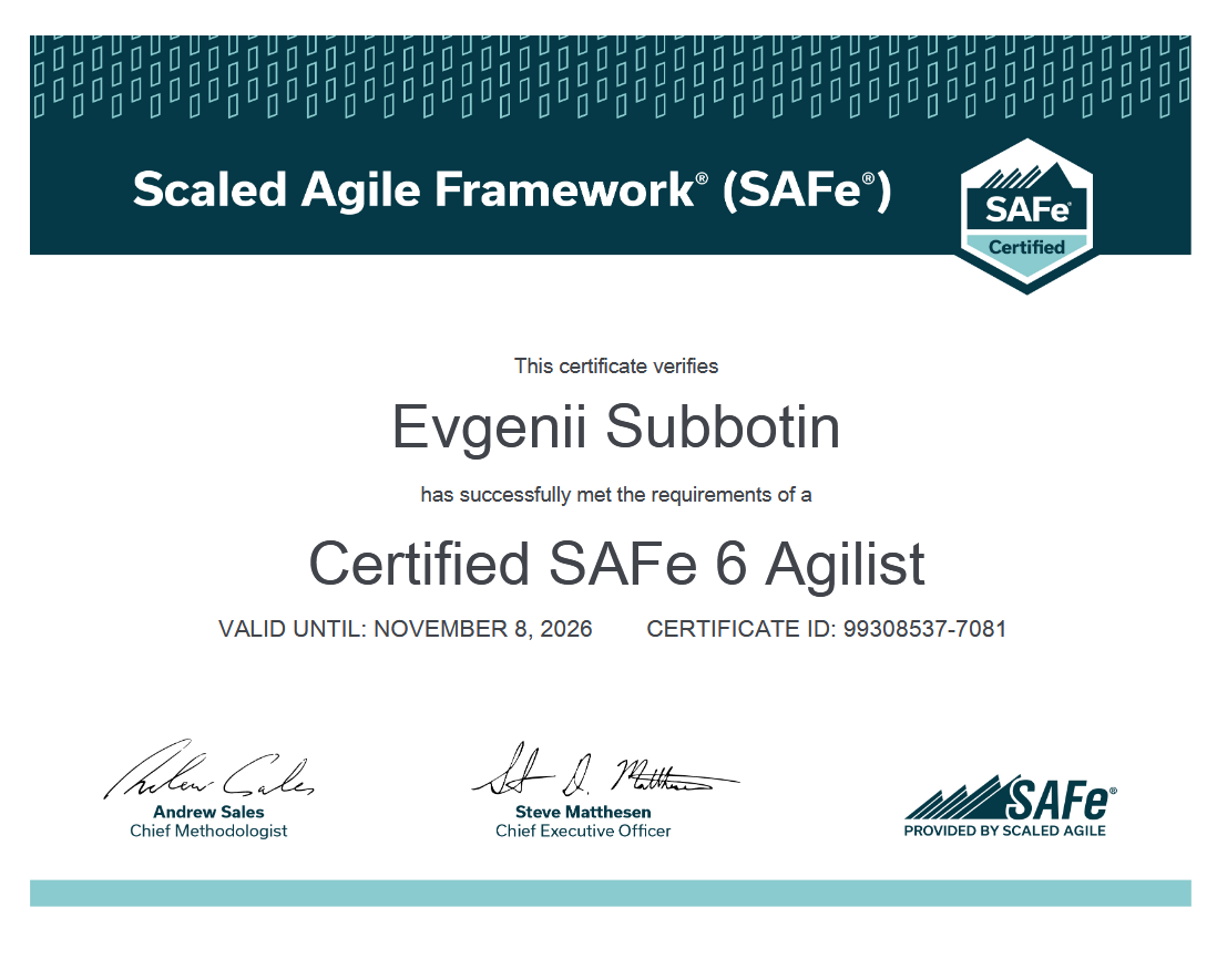 SAFe 6 Agilist